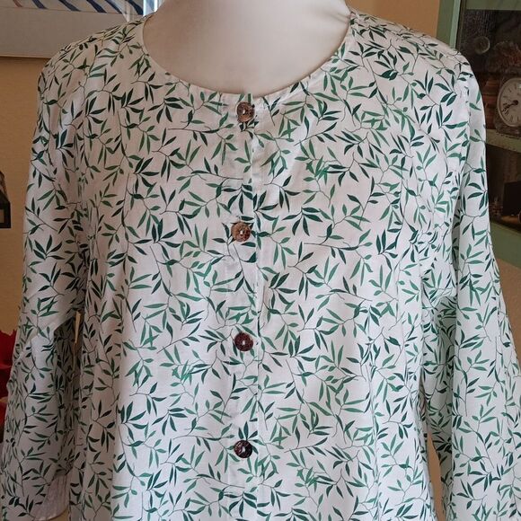 NEW Citron Blue Linen Blend Top - Picture 2 of 11